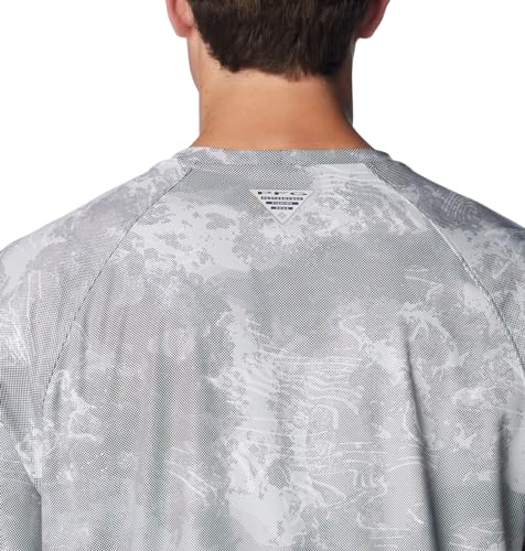 Columbia Men's Terminal Deflector Printed Long Sleeve, Cool Grey Deepwaters Camo, X-Small