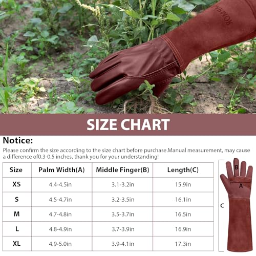 SLARMOR Long Gardening-Gloves Women/Men-Thorn proof Rose Pruning Heavy Duty Gauntlet-XS