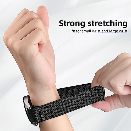 Easuny 22mm Watch Bands Compatible for Samsung Galaxy Watch 3 45mm Band/Galaxy Watch 46mm/Gear S3 Frontier, Stretchy Adjustable Elastic Nylon Woven Loop Wristband for Men Women, Army Green