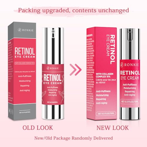 Retinol Eye Cream for Dark Circles: Anti-Wrinkle Eye Cream with Hyaluronic Acid - Reduce Under Eye Bags