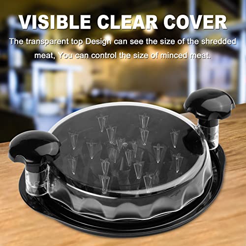 HONSREO Chicken Shredder, Chicken Breast Shredding Tool Twist with Transparent Cover, Meat Shredder, Ergonomic Handle, Easy Cleaning, Anti-slip, Heat Resistant, BPA Free