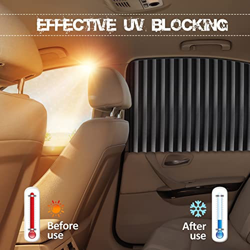 XCBYT Car Window Shades - 2 Pack Car Window Covers 99% Block Light Magnetic Car Curtains for Baby Sun Privacy Protection Keep Cool in Summer Insulate Heat and UV for Sleep Camping Breastfeeding