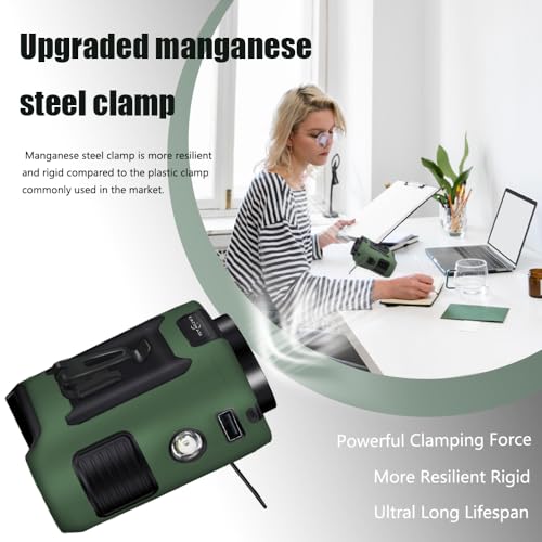 CAZOKASI 2024 Upgrade 10000mAh Waist Clip Fan Wearable Fan Portable Personal Body Fan Powerful Upto 40H Cooling and Heatstroke Prevention Fan (Green)