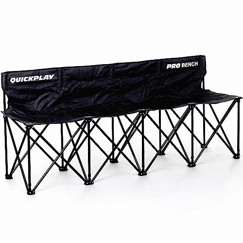 QUICKPLAY PRO Portable Folding Bench Range 4, 6, 9 Seats & 6 Seat Shelter | Fast Set-Up Heavy Duty Bench