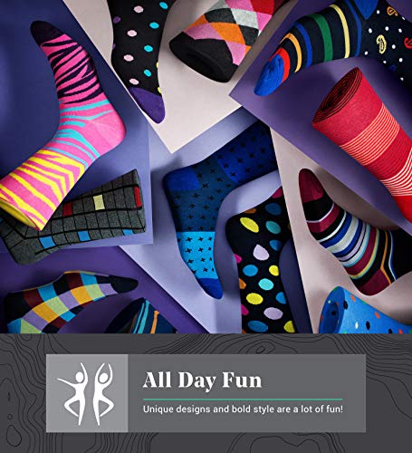 Mio Marino Men's Dress Socks - Colorful Funky Socks for Men - Smart Ensemble - 6 Pack - Sock Size: 10-13
