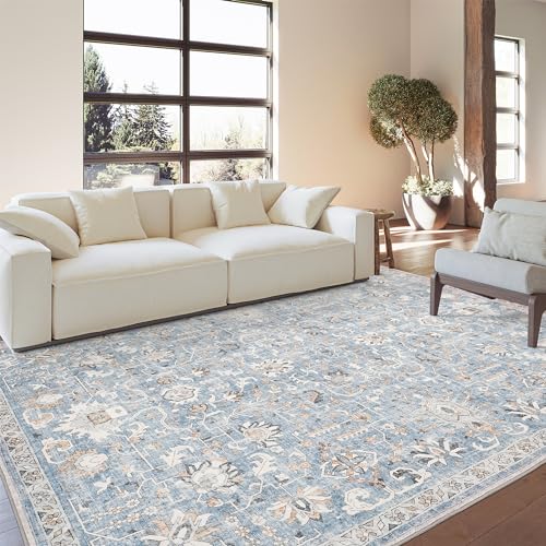 Valenrug Area Rug 5x7 - Machine Washable Rug, Stain-Resistant Living Room Rug, Home Decor Area Rug(TPR84-Red/Multi, 5'x7')