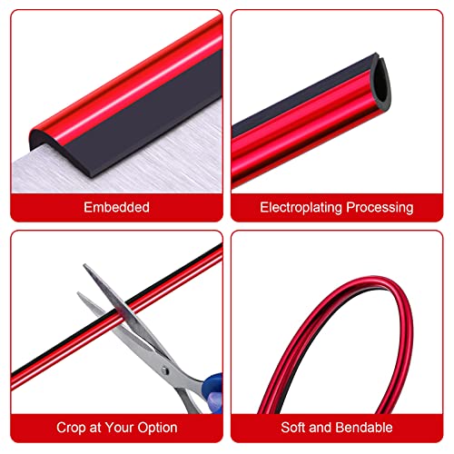 PYHLVCLF 20 Pieces Universal Car Air Conditioner Vent Trim Decoration Strip Accessories, Waterproof Flexible Shiny Auto Car Vent Interior Accessories for All Air Vent Outlet (A-Red - 20 Pieces)