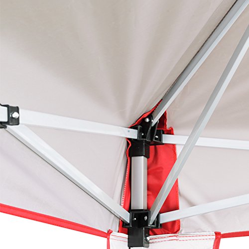 10 x 10 ft Pop-Up Canopy Tent Gazebo for Beach Tailgating Party Red