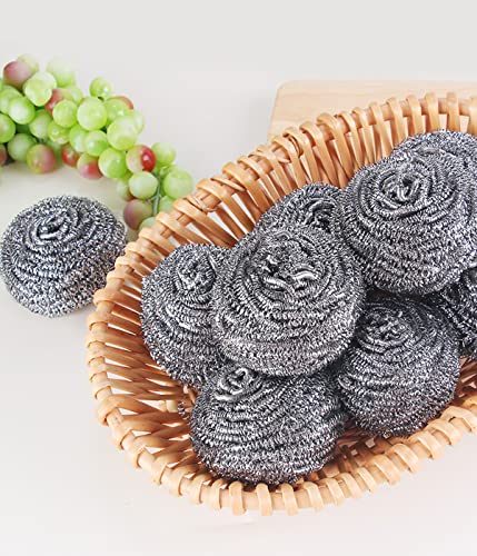Docduet 6Pcs Steel Wool Scrubbers - Flexible Scrubber Pads for Cleaning Dishes, Pots, Pans, Grills and Sinks
