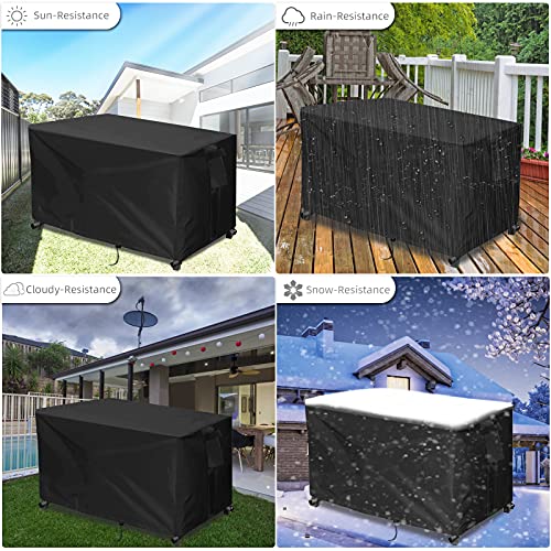 YUZ Fire Pit Cover for Rectangular Fire Pit 44 inch Heavy Duty Outdoor Waterproof Dustproof Anti Full Coverage Patio Fire Pit Cover with 42-44 Inch Fire Pit, 44W x 32D x 23H Inch