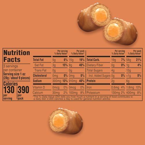 COMBOS Stuffed Snacks Cheddar Cheese Baked Pretzel Snacks, 3.0 oz Bag (Pack of 12)