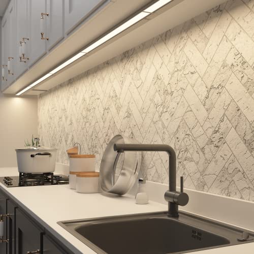 LAGOM 12" Direct Wire Dimmable LED Under Cabinet Lights, Selectable 2700K/4000K/5000K, Selectable Brightness, Black Finish, UC0112BK27