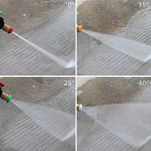 Sooprinse High Pressure Washer Gun,3000 PSI Max with 5 color quick connect Nozzles M22-14 hose connector 3.0 TIP