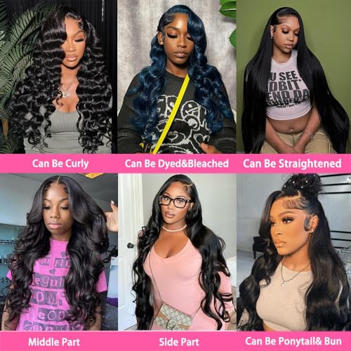 PIOGH Body Wave Lace Front Wigs Human Hair 180% Density Body Wave 13x6 HD Lace Frontal Wigs Human Hair Brazilian Virgin Human Hair Wigs for Women Glueless Pre Plucked with Baby Hair 20 Inch
