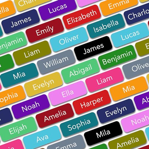 Personalized Name Labels (210 Labels) (0.63" × 0.24") Mini Custom Name Stickers - Waterproof Name Labels for Kids, Toddlers and Parents
