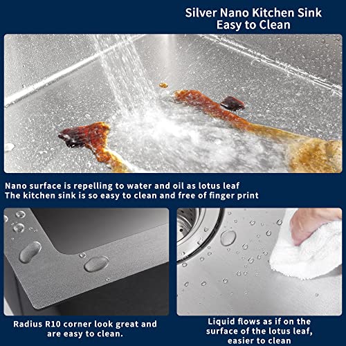 ATTOP 30 Inch Single Bowl Undermount Kitchen Sink,Nano Coating Stainless Steel Handmade Undermount Single Bowl Sink
