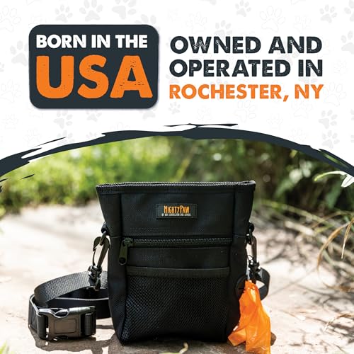 Mighty Paw Dog Treat Pouch | No Spill Magenetic Clasp - Hands-Free Pouches for Training - Pets Training Treat Pouches for Dog Walks - Pet Bags Pouch - Built in Poop Bag Holder