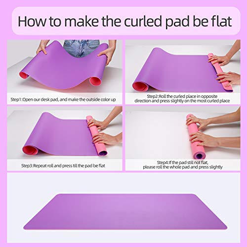 YSAGi Desk Mat, Mouse Pad,Waterproof Desk Pad,Large Mouse pad for Desk, Leather Desk Pad Large for Keyboard and Mouse,Dual-Sided Mouse Mat for Office and Home (35.4" x 17", Pink)