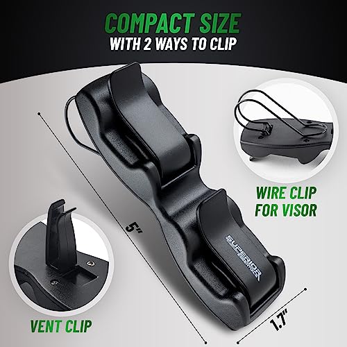 Sunglass Holder for Car Visor Clip - Sun-Glasses Holder and Ticket Card Clips - Car Visor Accessories - Luxury Eyeglass Car Mount