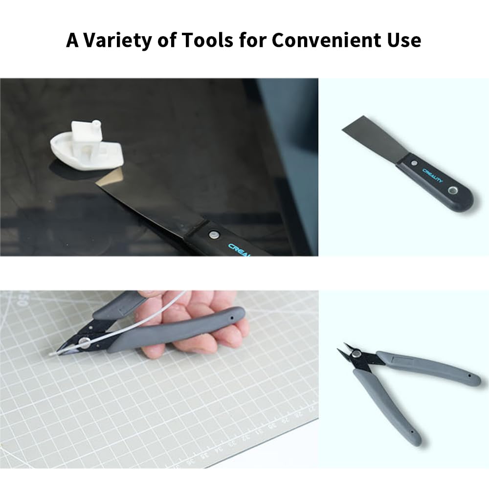 Creality 3D Printer Tool Kit, 74 Pcs in 1 3D Printing Tool Kit Includes Deburring Tool, Nozzle Cleaning Kit, Screwdriver Kit, Removal/Assembly Tools, 3D Printer Tool Wrap Kit Pro for All Printers