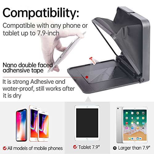 LENSGO Portable Teleprompter for iPad Tablet Smartphone DSLR Camera 7.9'', APP Compatible with iOS & Android System for Online Teaching Vlog Live Streaming Interview (TC7 for phond/ipad/Camera)