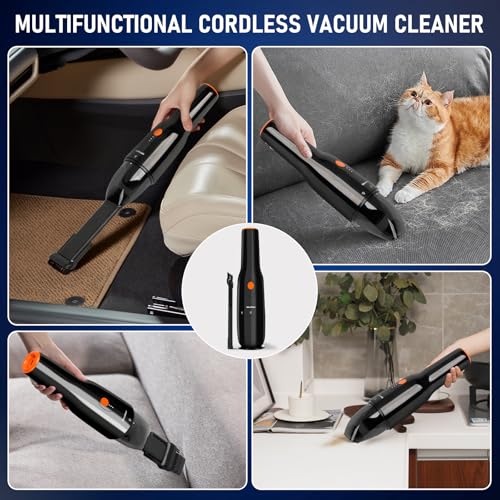 Libershine Handheld Car Vacuum Cleaner - 9500Pa Car Vacuum Portable Cordless Mini Car Vacuum - 150ml Dust Cup, Super Suction, Storage Base, Portable Vacuum for Car, Home, Office