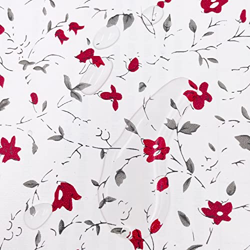 Yifasy Red Floral Shelf Liner 9.8ft Roll Peel and Stick Furniture White Shelving Paper Bedroom Wallpaper Drawer Sticker (S-118.1x17.7 Inch)
