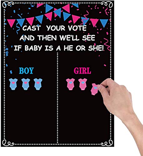 MISS FANTASY Gender Reveal Decorations - 54 Voting Gender Reveal Games Gender Reveal Ideas Boy or Girl Games Party Supplies for Gender Reveal Voting Use Gender Reveal Decor