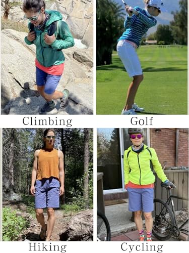 Fisoew Womens Hiking Shorts Golf Quick Dry Outdoor Summer Casual 10" Bermuda Shorts with Pockets Army Green