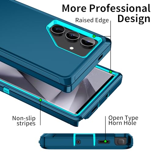 Mieziba for Galaxy S21 5G Case, Heavy Duty Shockproof Dust/Drop Proof 3 Layers Full Body Protection Rugged Cover Case for Galaxy S21 6.2 inch,Turquoise