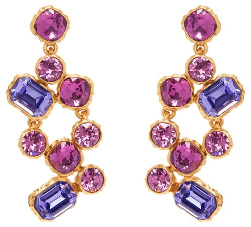 Oscar de la Renta, Crystal Scramble Earrings, Amethyst Multi