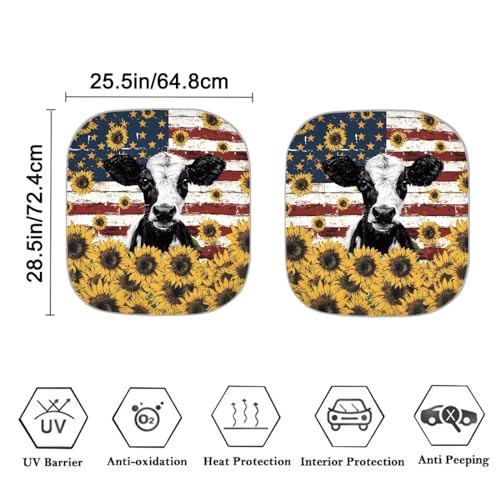 Poceacles Hawaii Palm Tree Sunset Print Car Windshield Sun Shade for Front Window 2 Piece Foldable Universal Auto Sunshade Fit for Most SUVs,Seda,Truck or Van