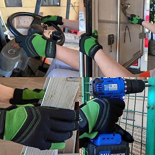 MSUPSAV Gardening Gloves for Gardening,Synthetic Leather Garden Gloves,Work Gloves with Touch Screen,Gardening Gifts for Women,Purple, Medium