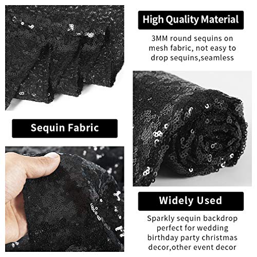 Hahuho Turquoise Sequin Backdrop Curtain, 4PCS 2FTx8FT Glitter Backdrop Curtain for Parties, Christmas, Wedding, Party Decoration(4 Panels, 2FT x 8FT, Turquoise