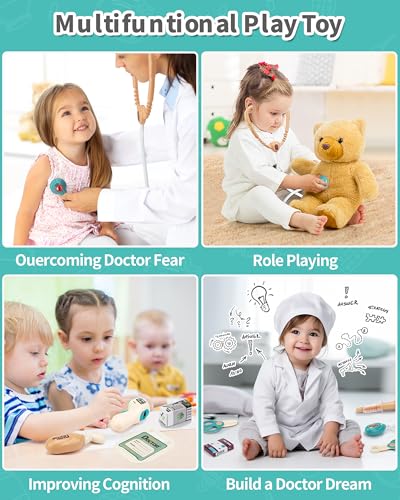Jovow Doctor Kit for Toddlers 3-5, Medical Kit with Sound and Light Functions, Doctor Playset for Kids Birthday Gift