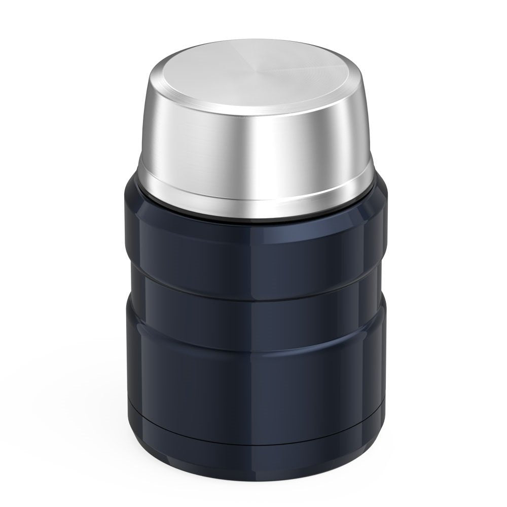 THERMOS Stainless King Vacuum-Insulated Food Jar with Spoon, 16 Ounce, Midnight Blue