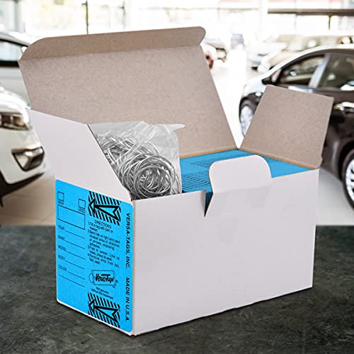 Blue 2 Pack - Genuine Versa-Tag Key Tags (2 Boxes of 250 Tags per Box with Metal Rings - 500 Total)