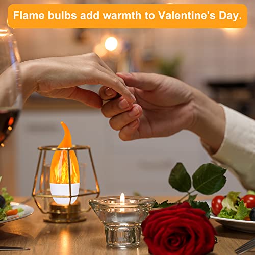 MyoGrip E12 LED Flame Light Bulbs, 3 Modes Flickering Light Bulbs, Candelabra Candle Fire Light Bulb for Home Party Patio Indoor Outdoor Halloween Decorations (2 Pack)