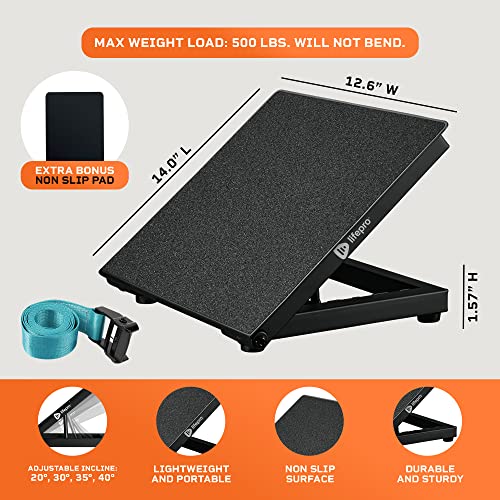 Lifepro Calf Stretcher Slant Board for Squats - Incline Board for Calf Stretching, Ankle Slant Board, Strengthen and Tone Your Calves, Adjustable Calf Stretch Board Slantboard, Squat Wedge Slant Board