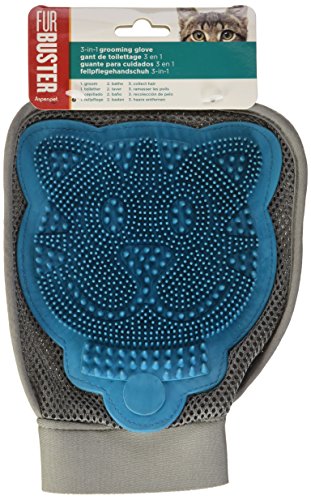 Petmate 89800 Furbuster 3-in-1 Cat Grooming Glove, Vibrant Plum