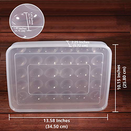 77L Deviled Egg Containers with Lid, (Set of 2), Plastic Deviled Egg Carrier Tray for 60 Eggs, Clear Storage Egg Holder for Refrigerator, Fridge Stackable Countertop Portable Egg Dispenser