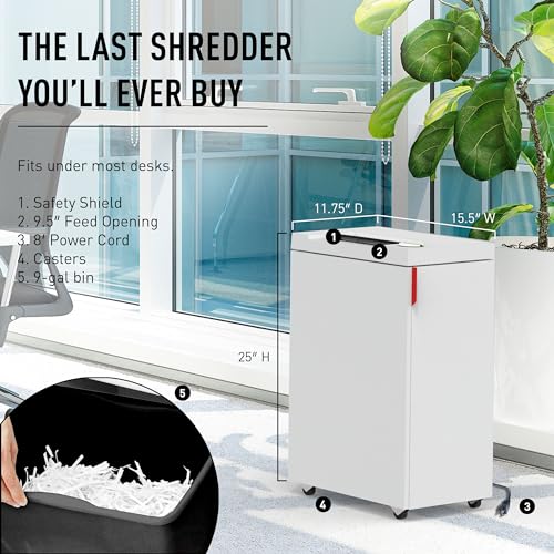 ideal. 2465 Continuous Operation Strip Cut Deskside Paper/CD/DVD Shredder, 19-22 sheet, 9 Gal. Bin, 3/4 HP Motor, P-2 Security Level