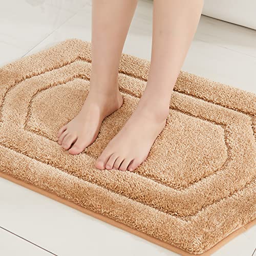 COSY HOMEER Extra Thick Bath Linen Sets Rugs - Anti-Slip Bath Mats Soft Plush 100% Strong Polyester Living Room Bathroom Water Absorbent(Red,20x32 - Inches)
