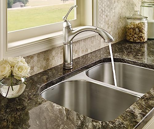 Moen 7295SRS Brantford One-Handle Pullout Kitchen Faucet Featuring Power Clean and Reflex, Spot Resist Stainless