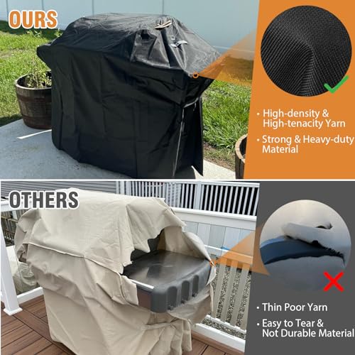 Ultima Durable Grill Cover for Weber Spirit and Spirit II 200 Series Outdoor Grill,48 Inch Heavy Duty Waterproof Rip-Proof BBQ Cover,Fade Resistant 7138 Grill Cover for Weber with Straps and Air Vent