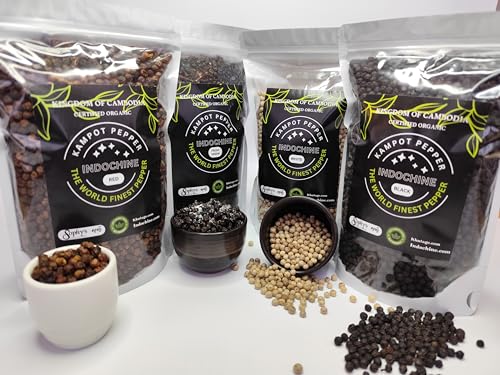 Organic Kampot Pepper Rare Cambodian Peppercorns Black 4 Ounce