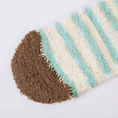 Loritta 3 Pairs Womens Fuzzy Socks Winter Warm Fluffy Soft Slipper Home Sleeping Cute Animal Socks,Solid Color Puppy