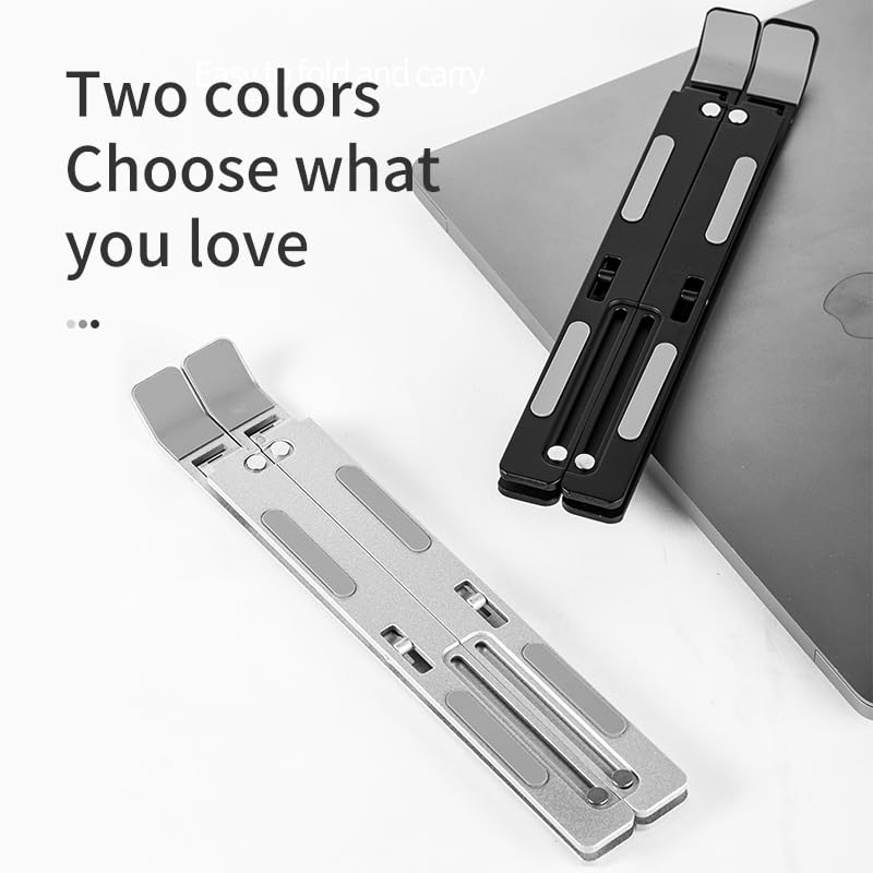 Laptop Stand, 7 Angles Adjustable Aluminum Ergonomic Foldable Portable Desktop Holder, Laptop Holder Riser Computer Tablet Stand, Compatible with MacBook,iPad, HP, Dell, Lenovo 10-15.6”,Easy to Store