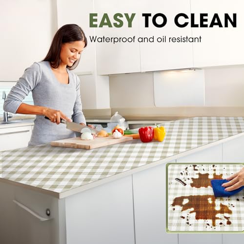 Beautysaid Shelf and Drawer Liner for Ktichen Cabinet, Non Adhesive Non Slip Shelf Paper Waterproof Washable Thickened for Dresser Pantry Shelve Bathroom Protector Liner(Checkered,12 in x 20FT)