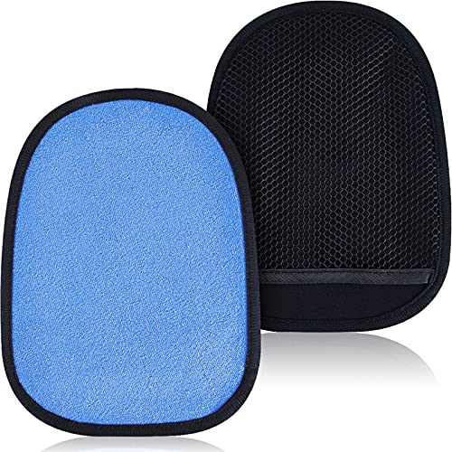 Skylety 2 Pieces Sand Mitt for Beach Sand Off Mitt Soft and Skin Friendly Cotton Towel Help Parents Clean from Children's Skin Brush Pack for Surf, Ocean and Lakeside Recreation(Blue)